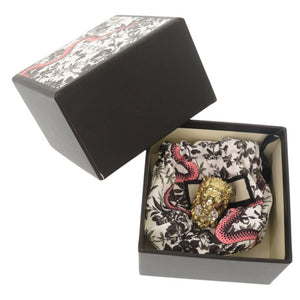 美品 グッチ ライオンヘッド メタル ストーン #10(9号) ゴールド リング 指輪 1504【中古】GUCCI