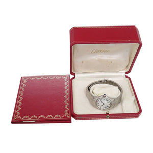 カルティエ サントス ロンド W20027K1 SS ホワイト 白文字盤 シルバー クオーツ 腕時計 1529【中古】CARTIER