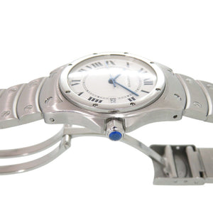 カルティエ サントス ロンド W20027K1 SS ホワイト 白文字盤 シルバー クオーツ 腕時計 1529【中古】CARTIER