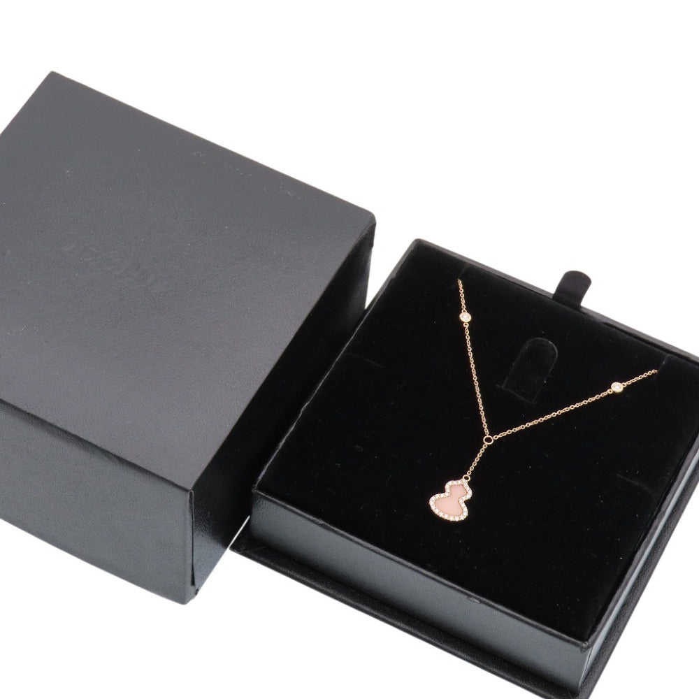新品同様 キーリン Wulu ダイヤ 750PG ひょうたん ネックレス ダイヤモンド0.133ct / K18ピンクゴールド / ピンクシェル ジュエリー 1545【中古】Qeelin
