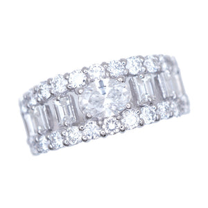 ダイヤ1.304ct K18WG リング 03.324/0.98ct 指輪 8号 ダイヤモンド ジュエリー 1547【中古】