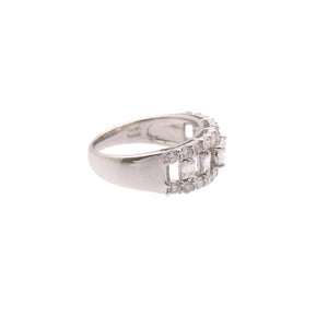 ダイヤ1.304ct K18WG リング 03.324/0.98ct 指輪 8号 ダイヤモンド ジュエリー 1547【中古】