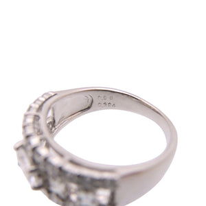 ダイヤ1.304ct K18WG リング 03.324/0.98ct 指輪 8号 ダイヤモンド ジュエリー 1547【中古】