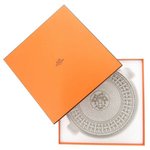 未使用 エルメス デザートプレート モザイク 24 ポーセリン 陶磁器 グレー 食器 1605【中古】HERMES