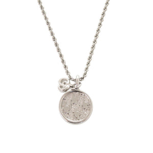 美品 クリスチャンディオール ロゴ 丸型 メタル シルバー ネックレス 1621【中古】Christian Dior
