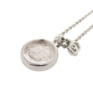 美品 クリスチャンディオール ロゴ 丸型 メタル シルバー ネックレス 1621【中古】Christian Dior