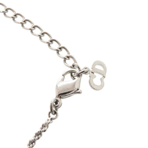 美品 クリスチャンディオール ロゴ 丸型 メタル シルバー ネックレス 1621【中古】Christian Dior