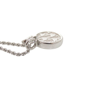 美品 クリスチャンディオール ロゴ 丸型 メタル シルバー ネックレス 1621【中古】Christian Dior