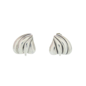 美品 ジョージジェンセン ネジ式 シェルモチーフ イヤリング シルバー925 シルバー 1622【中古】Georg Jensen