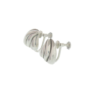 美品 ジョージジェンセン ネジ式 シェルモチーフ イヤリング シルバー925 シルバー 1622【中古】Georg Jensen