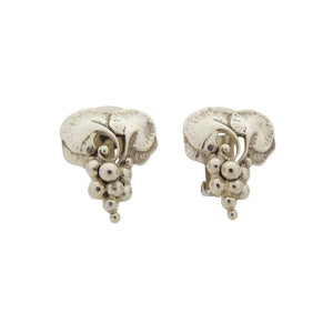 ジョージジェンセン ぶどうモチーフ イヤリング シルバー925 クリップ式 シルバー 1623【中古】Georg Jensen