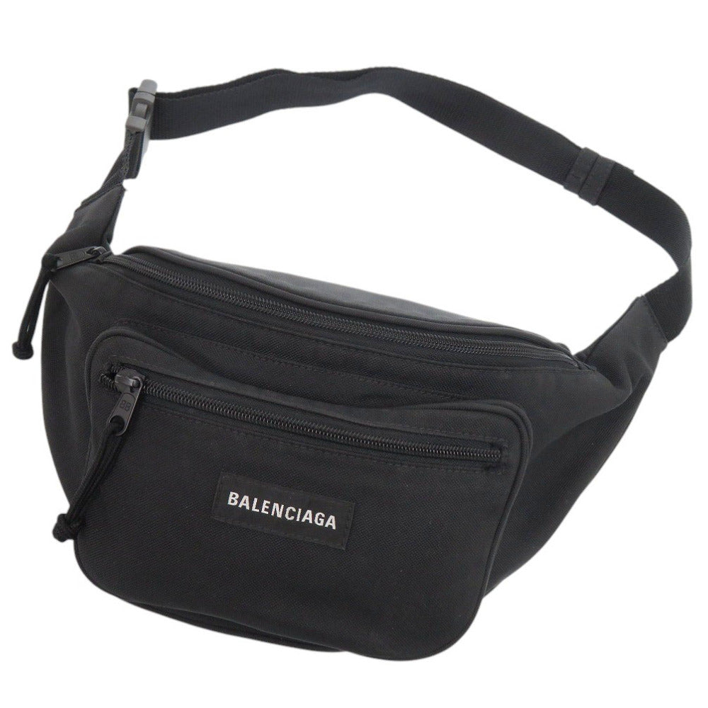 美品 バレンシアガ エクスプローラー 482389 ブラック ボディバッグ ウエストバッグ 黒 1630【中古】BALENCIAGA メンズ