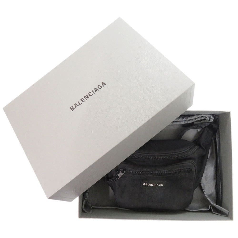 美品 バレンシアガ エクスプローラー 482389 ブラック ボディバッグ ウエストバッグ 黒 1630【中古】BALENCIAGA メンズ