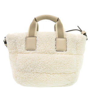 美品 モンクレール Micro Caradoc ボア ホワイト 2way ハンドバッグ ショルダーストラップ 白 1631【中古】MONCLER