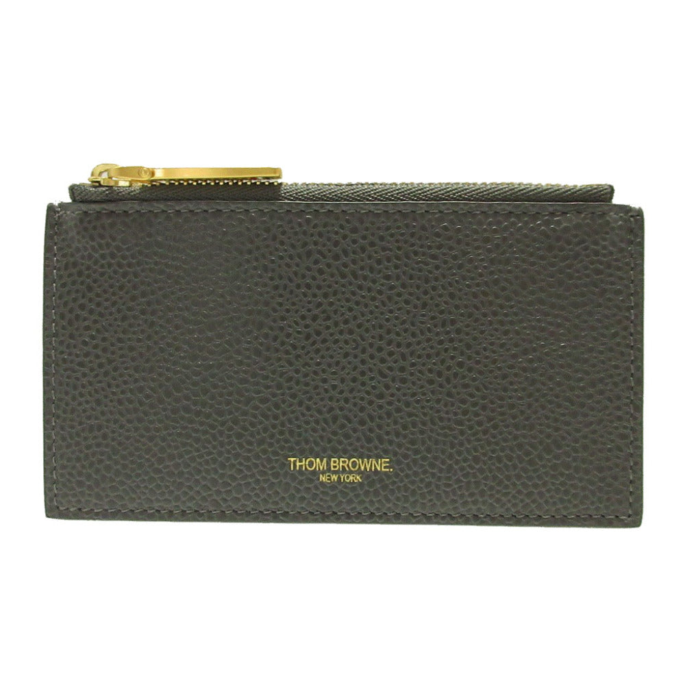 新品同様 トムブラウン MAW237A レザー グレー カードケース コインケース フラグメントケース 1640【中古】THOM BROWNE