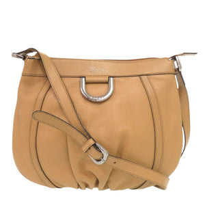美品 グッチ アビー 265691 レザー キャメル ショルダーバッグ ブラウン 1643【中古】GUCCI