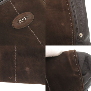 美品 トッズ スウェード レザー ブラウン 2way トートバッグ ショルダーバッグ 1645【中古】TOD’S