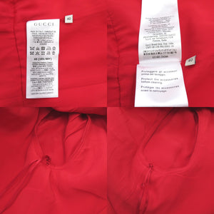 美品 グッチ 631481 シルク ウール レッド サイズ40 半袖 ミニ ワンピース 赤 1649【中古】GUCCI