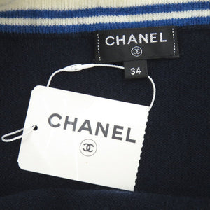 美品 シャネル CHANELロゴ P60730 カシミヤ サイズ34 ネイビー ミニスカート 1650【中古】CHANEL