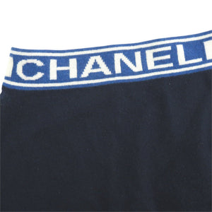 美品 シャネル CHANELロゴ P60730 カシミヤ サイズ34 ネイビー ミニスカート 1650【中古】CHANEL