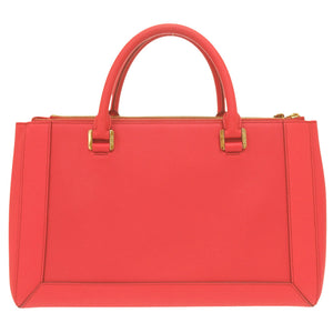 美品 エム シー エム ロゴ 2WAY レザー レッド ハンドバッグ 赤 1653【中古】MCM
