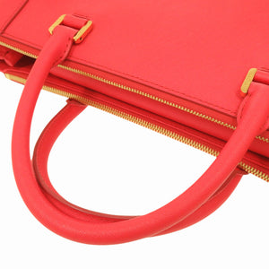 美品 エム シー エム ロゴ 2WAY レザー レッド ハンドバッグ 赤 1653【中古】MCM