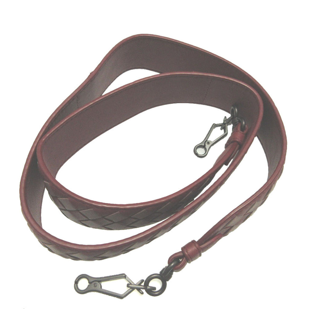 美品 ボッテガヴェネタ イントレチャート レザー レッド 赤 ショルダーストラップ 1670-2【中古】BOTTEGA VENETA