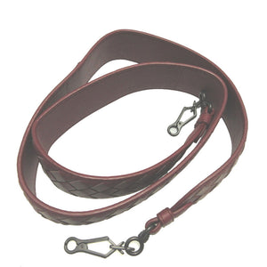 美品 ボッテガヴェネタ イントレチャート レザー レッド 赤 ショルダーストラップ 1670-2【中古】BOTTEGA VENETA
