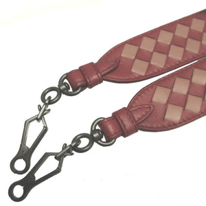美品 ボッテガヴェネタ イントレチャート レザー レッド 赤 ショルダーストラップ 1670-2【中古】BOTTEGA VENETA