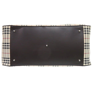 美品 バーバリー ノバチェック 2WAY キャンバス/レザー ベージュ ボストンバッグ 1673【中古】BURBERRY