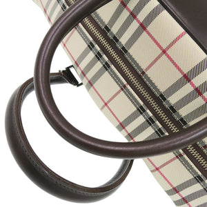 美品 バーバリー ノバチェック 2WAY キャンバス/レザー ベージュ ボストンバッグ 1673【中古】BURBERRY