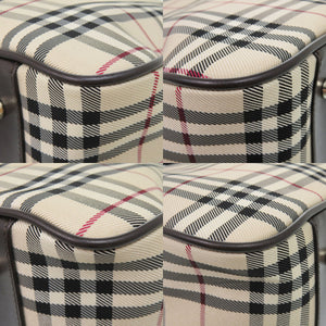 美品 バーバリー ノバチェック 2WAY キャンバス/レザー ベージュ ボストンバッグ 1673【中古】BURBERRY
