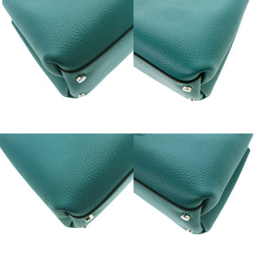 新品同様 トッズ Tタイムレス マイクロ XBWAPAEL000QRI レザー ターコイズ ハンドバッグ 2WAY ショルダーバッグ 青緑 0471【中古】TOD’S