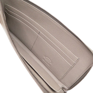 美品 トッズ ロゴ L字ファスナー 長財布 レザー グレー 0623【中古】TOD’S