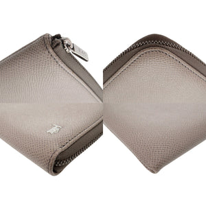 美品 トッズ ロゴ L字ファスナー 長財布 レザー グレー 0623【中古】TOD’S