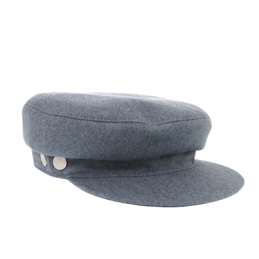 新品同様 エルメス ドゥーヴィル セリエボタン キャスケットカシミヤ ブルー 帽子 青 1359【中古】HERMES