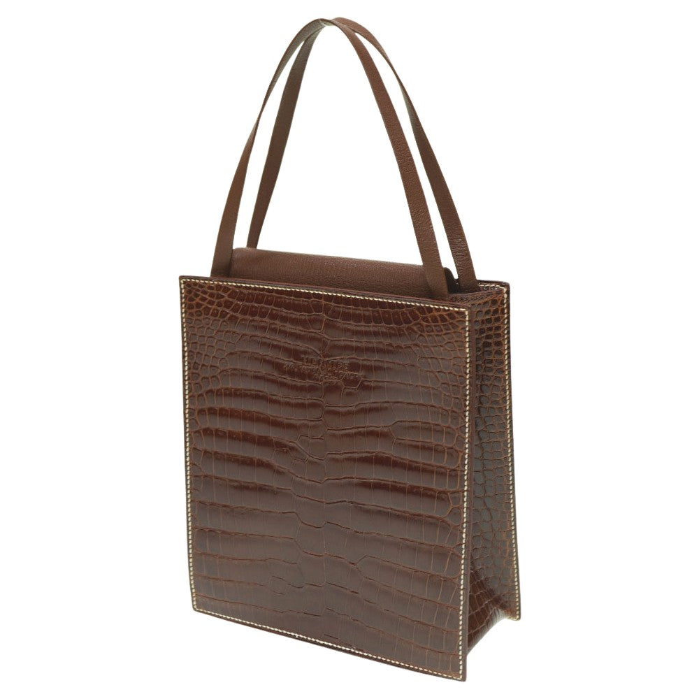 美品 エルメス ルーシーPM トートバッグ ニロティカス/レザー ブラウン 0125【中古】HERMES