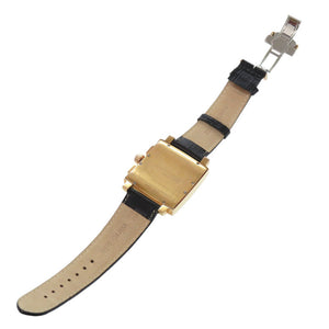 新品同様 サントノーレ 898027 8NIAR SS 型押しレザー ブラック ゴールド 黒文字盤 クオーツ 腕時計 0034【中古】SAINT HONORE