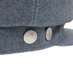 新品同様 エルメス ドゥーヴィル セリエボタン キャスケットカシミヤ ブルー 帽子 青 1359【中古】HERMES