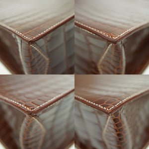 美品 エルメス ルーシーPM トートバッグ ニロティカス/レザー ブラウン 0125【中古】HERMES