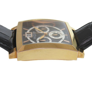 新品同様 サントノーレ 898027 8NIAR SS 型押しレザー ブラック ゴールド 黒文字盤 クオーツ 腕時計 0034【中古】SAINT HONORE