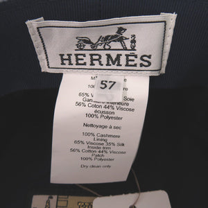 新品同様 エルメス ドゥーヴィル セリエボタン キャスケットカシミヤ ブルー 帽子 青 1359【中古】HERMES
