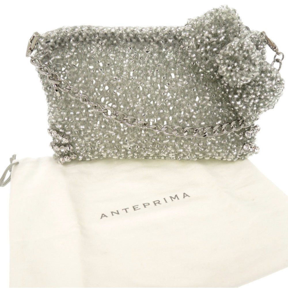 美品 アンテプリマ ハローキティ PVC シルバー ワイヤーバッグ ハンドバッグ ポーチ 0024【中古】ANTEPRIMA