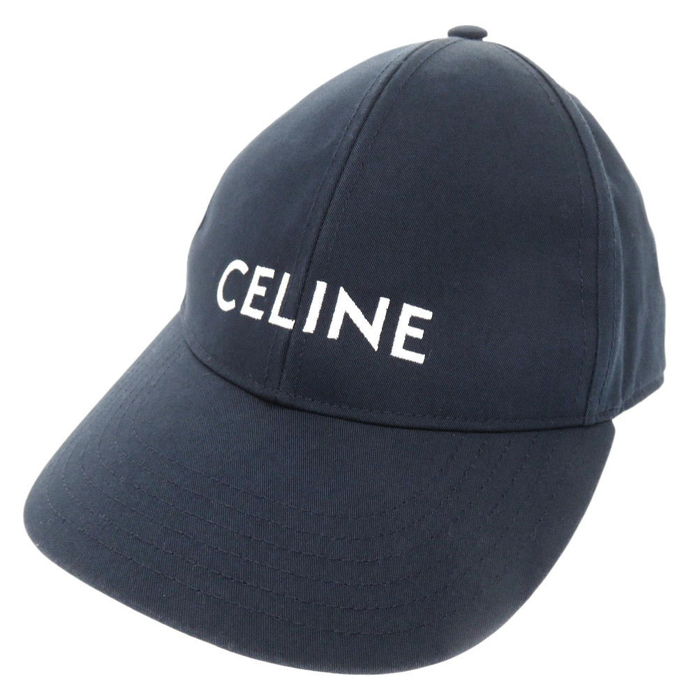 美品 セリーヌ ベースボールキャップ 2AUA1969P コットン ネイビー 帽子 キャップ 0364【中古】CELINE