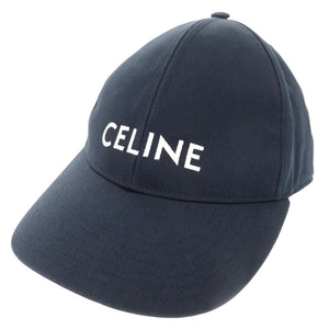 美品 セリーヌ ベースボールキャップ 2AUA1969P コットン ネイビー 帽子 キャップ 0364【中古】CELINE