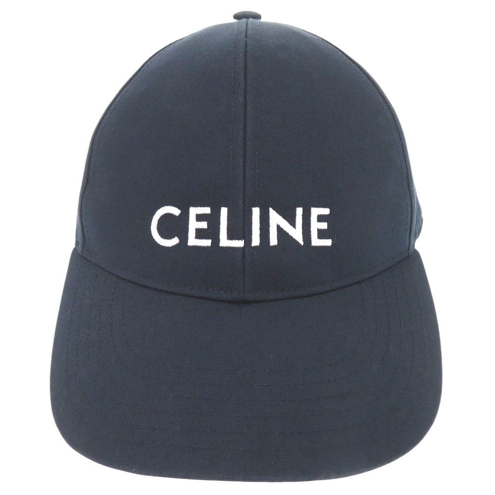 美品 セリーヌ ベースボールキャップ 2AUA1969P コットン ネイビー 帽子 キャップ 0364【中古】CELINE