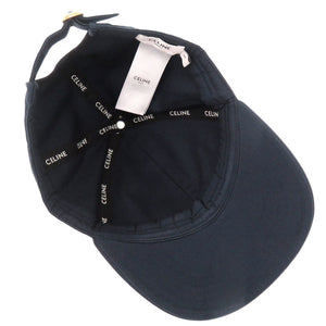 美品 セリーヌ ベースボールキャップ 2AUA1969P コットン ネイビー 帽子 キャップ 0364【中古】CELINE