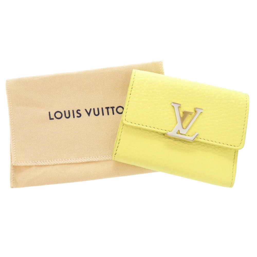 新品同様 ルイ ヴィトン ポルトフォイユ カプシーヌ XS M83610 ICチップ トリヨンレザー イエロー 三つ折り財布 LV 0461【中古】LOUIS VUITTON
