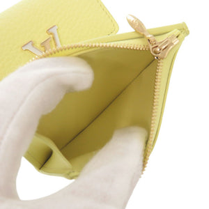 新品同様 ルイ ヴィトン ポルトフォイユ カプシーヌ XS M83610 ICチップ トリヨンレザー イエロー 三つ折り財布 LV 0461【中古】LOUIS VUITTON