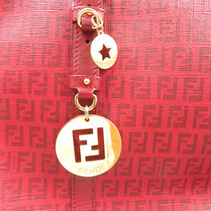 美品 フェンディ ズッキーノ レッド PVC 8BH215 ゴールド金具 トートバッグ バッグ 赤 0076 【中古】 FENDI